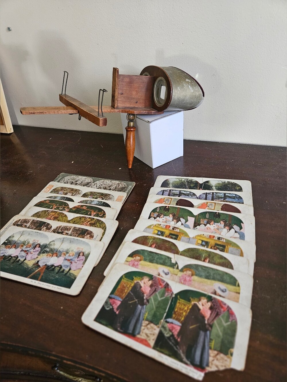 Hawin Co Chicago Stereoscope Viewer 3D Lot W/ Hawaii Niagara Falls Ingersoll